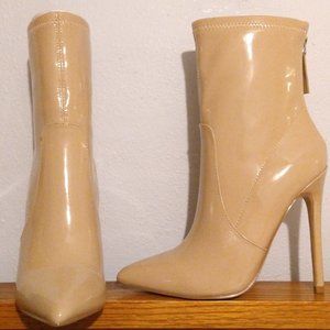 Pointed Toe Nude Ankle Boots